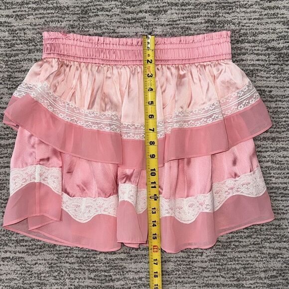 LoveShackFancy Fia Skirt & Zaria Blouse Pink Colorblock Silk Large/Med Revolve - Picture 15 of 16